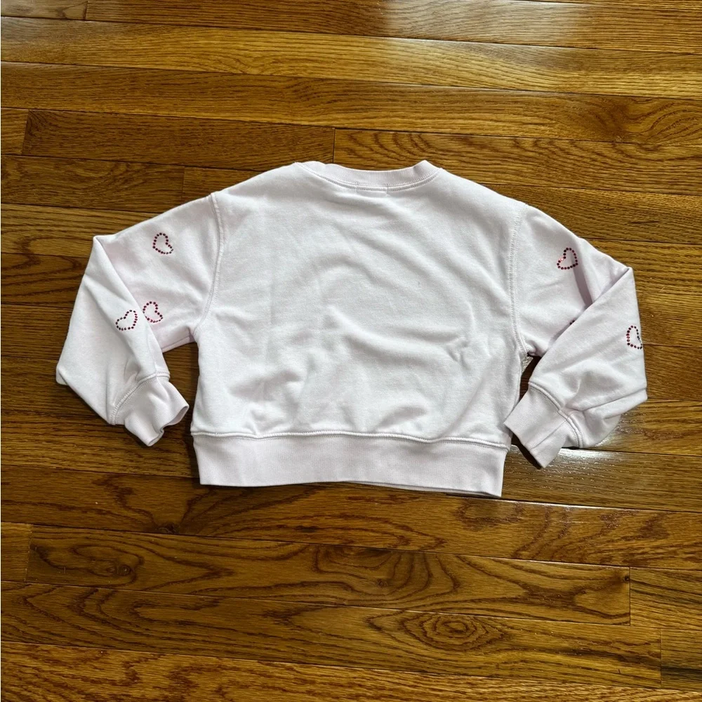 Crewcuts Crystal Hearts Pink Sweatshirt Size XS(4-5)